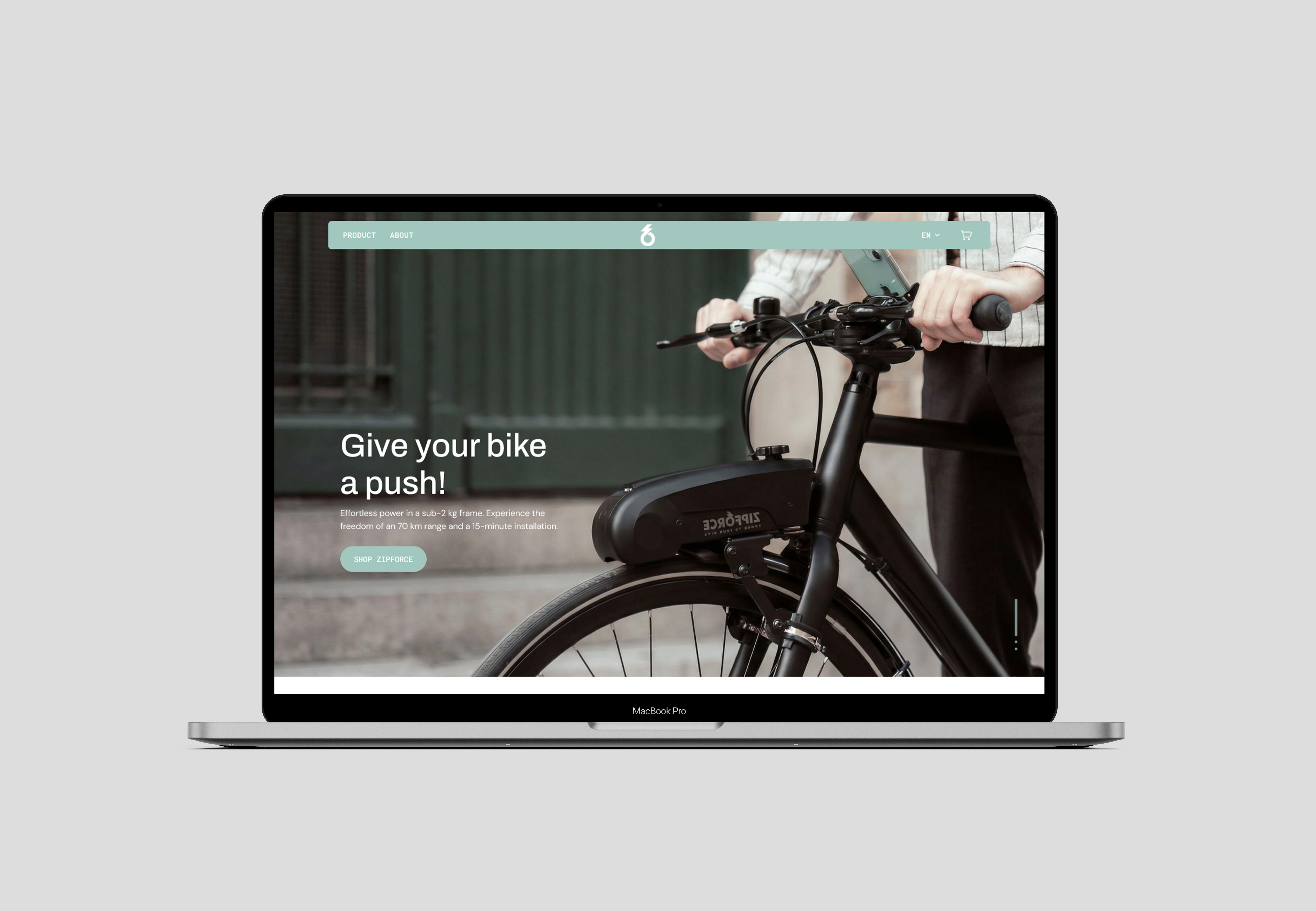 Zipforce website homepage — Give your bike a push